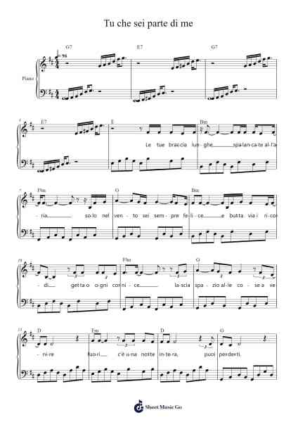 Tu che sei parte di me Sheet Music by Pacifico-Arr.Dickbryce Biien