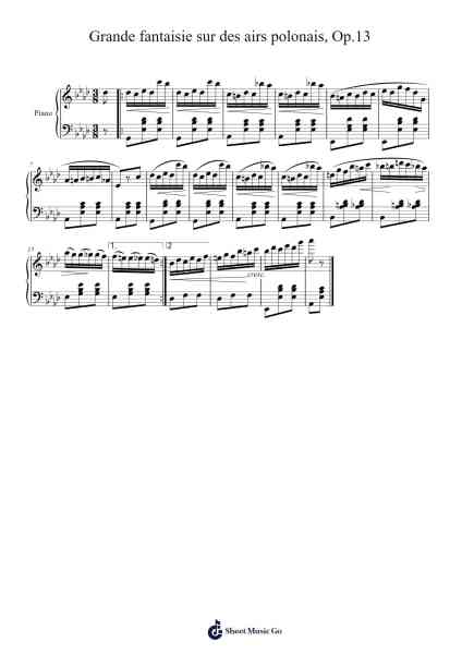Grande fantaisie sur des airs polonais, Op. 13 Sheet Music by Frédéric Chopin-Arr.Lenshaw