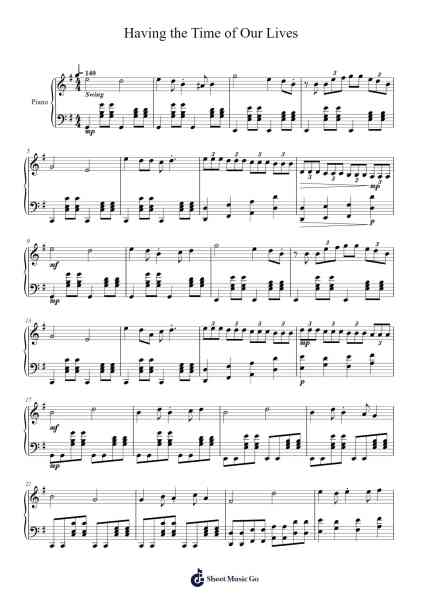 Having the Time of Our Lives Sheet Music by Steve Maile-Arr.Sylgou