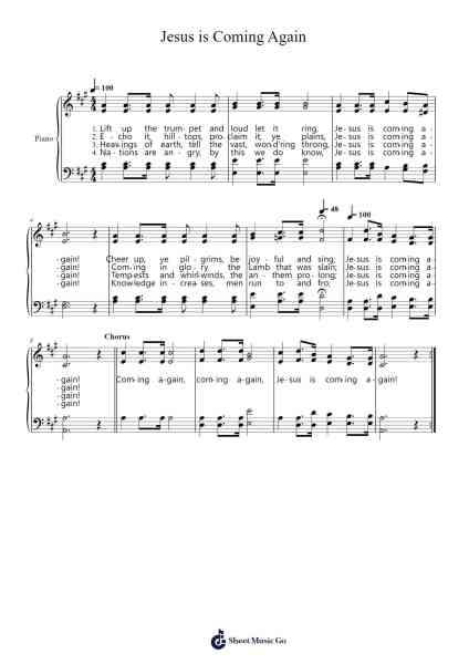 Jesus is Coming Again Sheet Music by George E. Lee-Arr.Sidser
