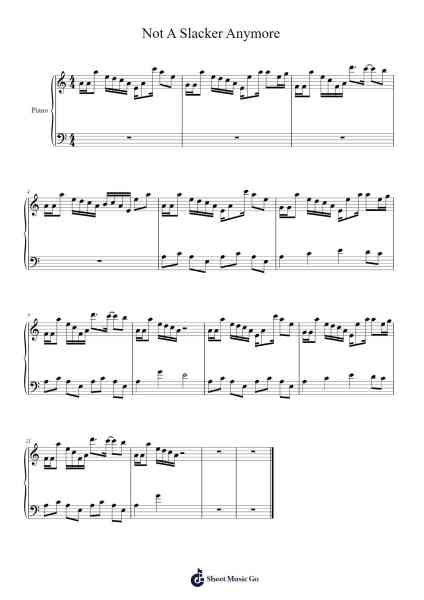 Not A Slacker Anymore Sheet Music by Benlab-Arr.Norgiles