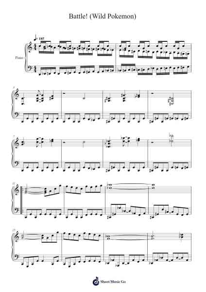 Battle! (Wild Pokemon) Sheet Music by Junichi Masuda-Arr.Vogtyves