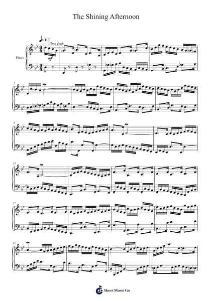 The Shining Afternoon Sheet Music by Toursbur-Arr.Sinrin Sibylnice