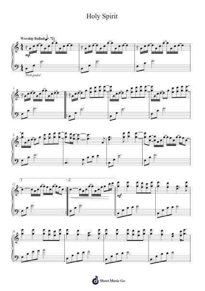 Holy Spirit Sheet Music by Bryan Torwalt/Katie Torwalt-Arr.Sibylledk Fowchel