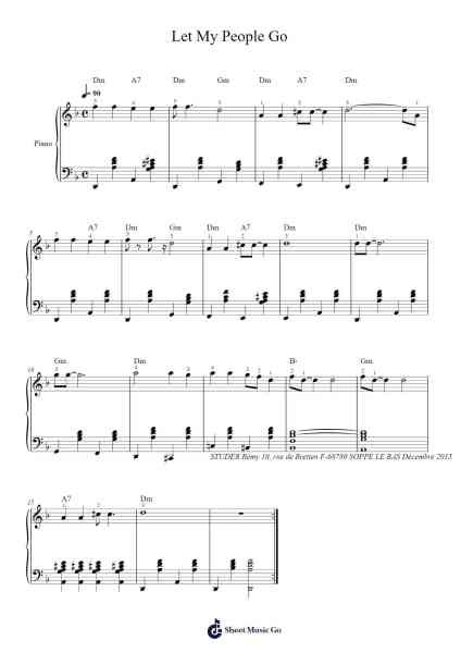 Let My People Go Sheet Music by Traditional U.S.A.-Arr.Jannuel Graceche