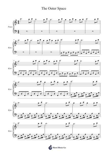 The Outer Space Sheet Music by Leonardo M. Brandt-Møller-Arr.Grelitt Bachdrow