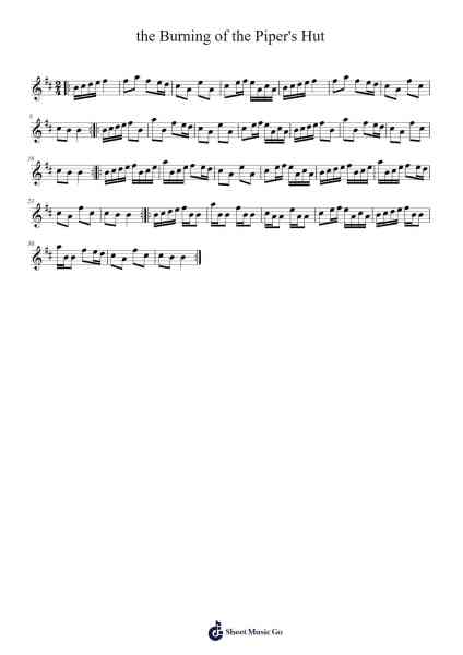 the Burning of the Piper's Hut Sheet Music by Unknown author-Arr.Jecie Youngjean