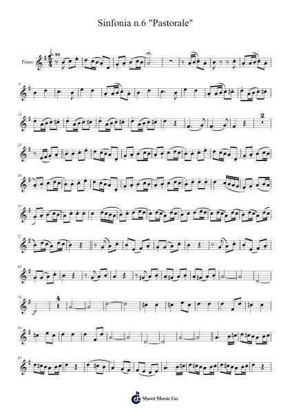 Symphony No. 6 in F Major, Op. 68 "Pastorale" Sheet Music by Ludwig van Beethoven-Arr.Poundnions