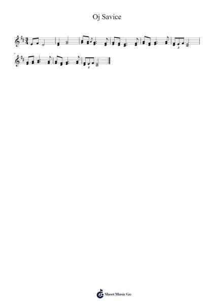 Oj Savice Sheet Music by undefined-Arr.Calbroad Poundbrooke