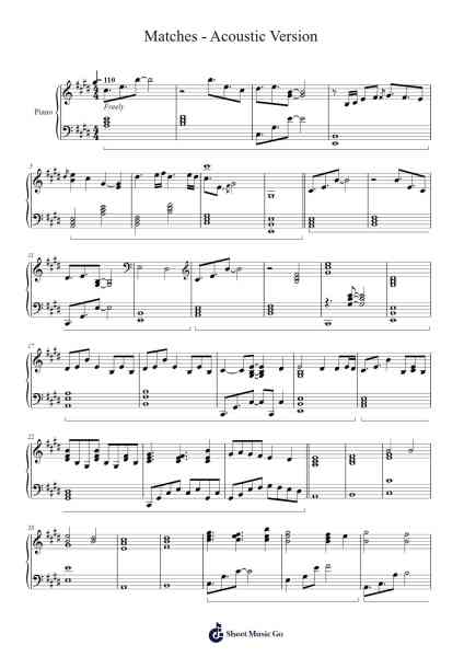 Matches - Acoustic Version Notenblatt von undefined-Arr.Sainsgen Junebrowne