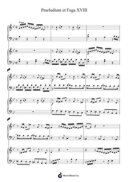 Praeludium et Fuga XVIII Sheet Music by Johann Sebastian Bach-Arr.Reywood