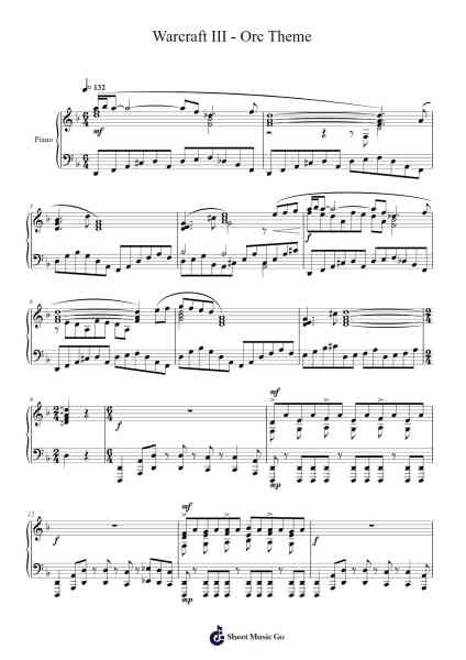 Warcraft III - Orc Theme (Old School) / Battle Net Theme Sheet Music by Glenn Stafford/Derek Duke/Neal Acree/Russell Brower-Arr.Yetleif Clecott