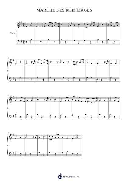MARCHE DES ROIS MAGES Sheet Music by Unknown author-Arr.Branlaine
