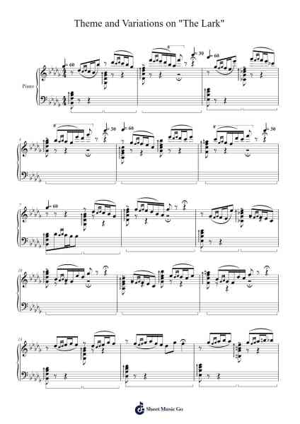 Theme and Variations on "The Lark" 樂譜由 undefined - 編曲 Woltier
