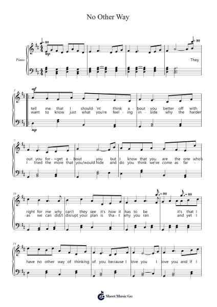 No Other Way 乐谱由 Matthew - 编曲 Westier Haylay