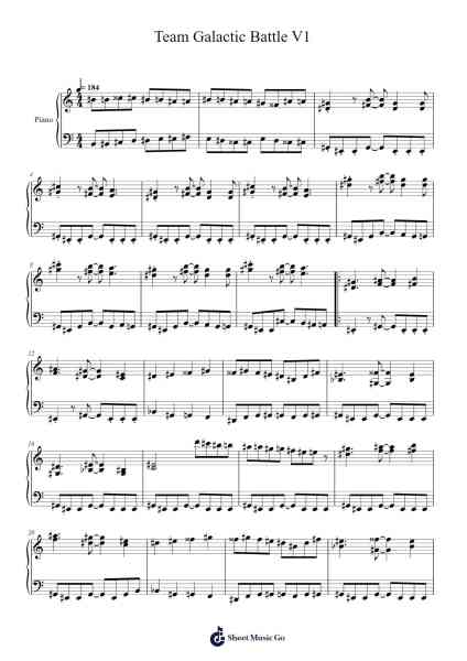 Team Galactic Battle V1 Sheet Music by Junichi Masuda-Arr.Leclair