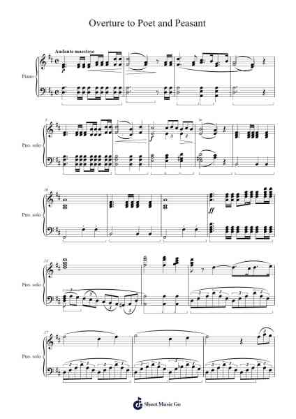 Overture to Poet and Peasant Sheet Music by Franz von Suppé-Arr.Ranphia Boydle
