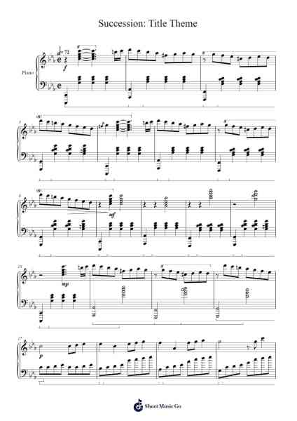 Succession: Title Theme Sheet Music by Nicholas Britell-Arr.Franling Godrwood