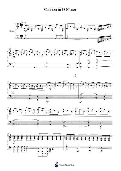Cannon in D Minor Sheet Music by Thomas Bergersen-Arr.Maudfox Mikejames