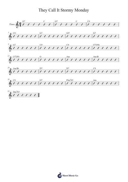 They Call It Stormy Monday Ноты для фортепиано от undefined-Arr.Bonnes Junemiah