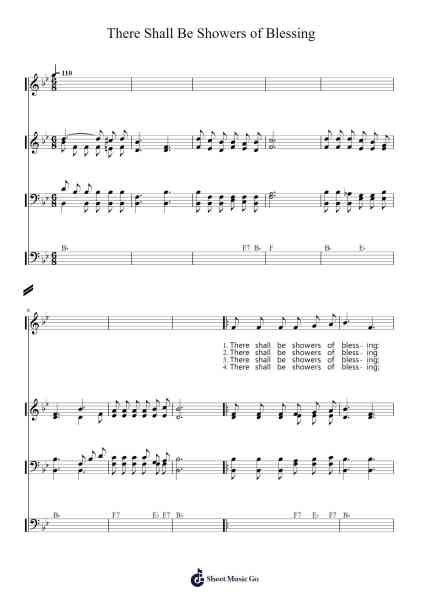 There Shall Be Showers of Blessing Sheet Music by James McGranahan-Arr.Croftlitt