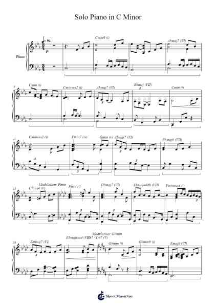 Solo Piano in C Minor Sheet Music by Elliot Hayes-Arr.Dwightbright