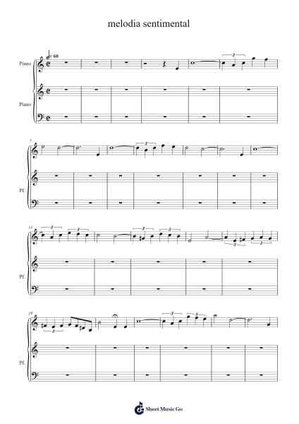 melodia sentimental Sheet Music by Unknown author-Arr.Temlouie Ramsjo