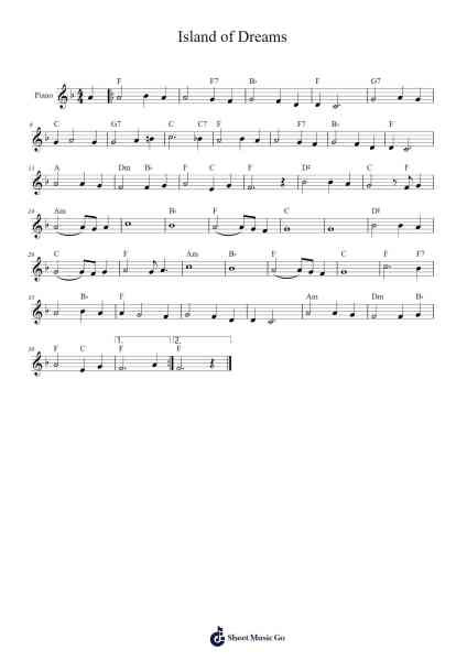 Island of Dreams Sheet Music by Misc Unsigned Bands-Arr.Markxy