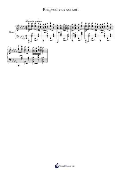 Album-Leaf in D-flat Major "Rhapsodie de concert" Sheet Music by Loudan Stephen Alexenov Stradinoff-Welkinstein-Arr.Saxbraith