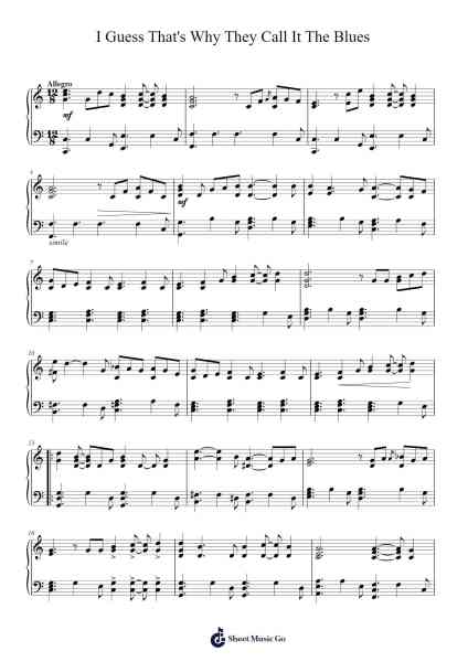 I Guess That's Why They Call It the Blues Sheet Music by Elton John-Arr.Kepliam Bloorckens