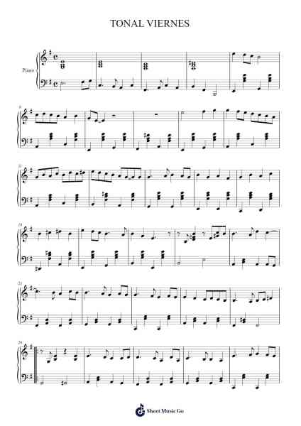 TONAL VIERNES Sheet Music by -Arr.Sanhan Eipscius