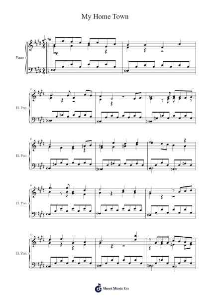My Home Town Sheet Music by Nobuo Uematsu-Arr.Felnah Puvien