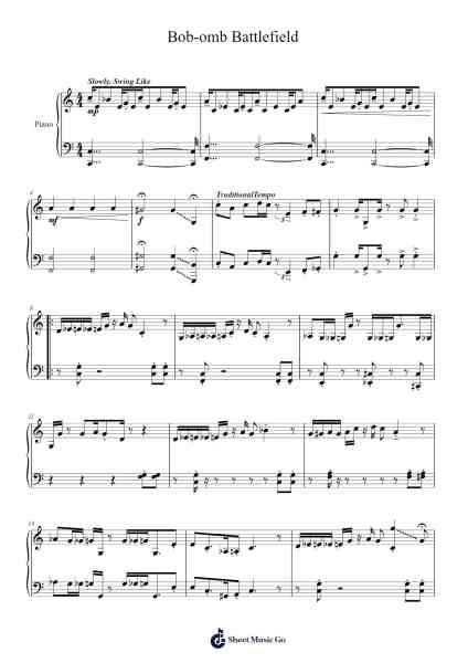 Bob-omb Battlefield Sheet Music by Koji Kondo-Arr.Wildmore Fitchfinn