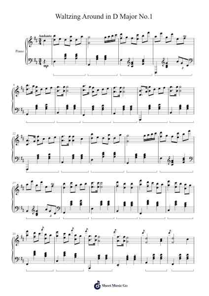 Waltzing Around in D Major No.1 Sheet Music by Trong David The Diep-Arr.Leolop Faypys