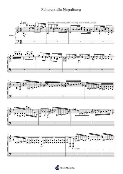 Étude Op. 63 No. 45 "Scherzo alla Napolitana" Sheet Music by Jean-Amédée Lefroid de Méreaux-Arr.Jamesreau