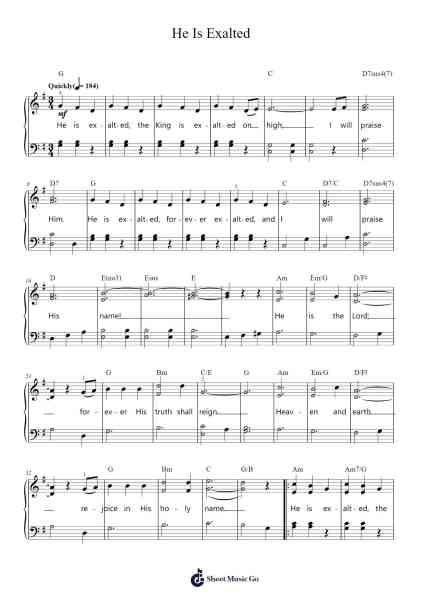 He Is Exalted Sheet Music by Twila Paris-Arr.Ldad Jeanvan
