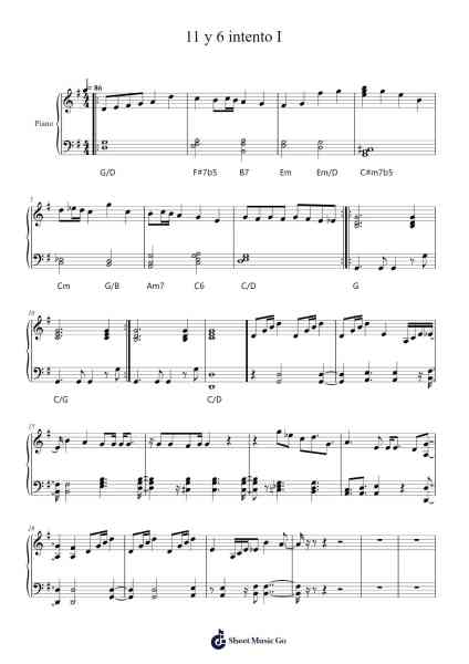 11 y 6 intento I Sheet Music by Fito Paez-Arr.Alruth
