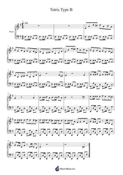 Tetris Type B Sheet Music by Misc Computer Games-Arr.Funkdrich Mansbing