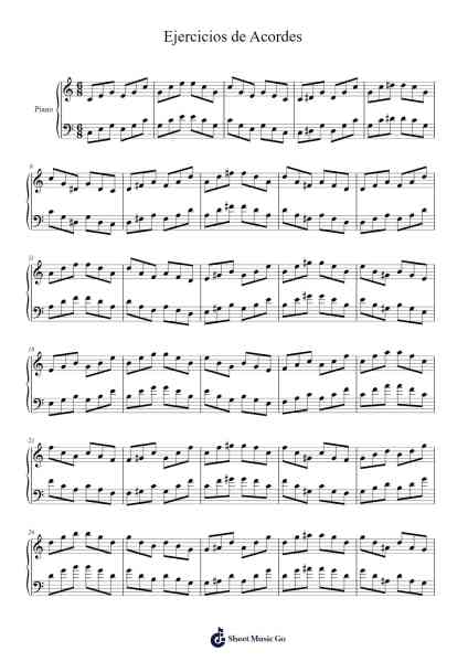 Ejercicios de Acordes menores y mayores Sheet Music by Mauricio Gallardo-Arr.Gregson Lawvic