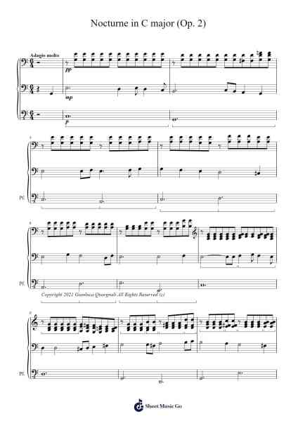 Nocturne in C Major, Op. 2 Sheet Music by Gianluca Quargnali-Arr.Bobtab