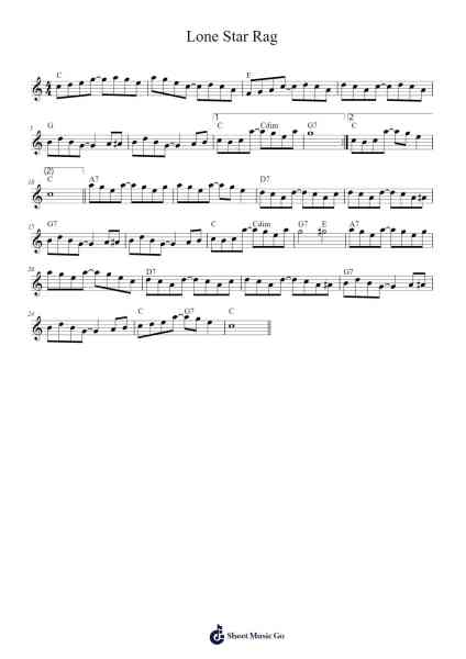 Lone Star Rag Sheet Music by undefined-Arr.Gedodd
