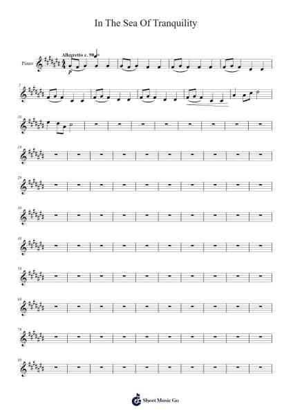 In The Sea Of Tranquility Sheet Music by Marcella Just-Arr.Curwilde Perwin