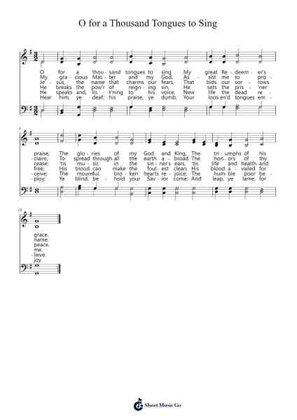 O for a Thousand Tongues to Sing Notas de música por AZMON C.M.-Arr.Betle