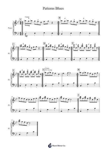 Patterns Blues Sheet Music by Hesworth Blyhood-Arr.Sinrin Sibylnice