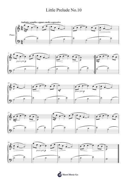 Little Prelude No.10 Sheet Music by Childdy Whitkin-Arr.Keyed Kakuk