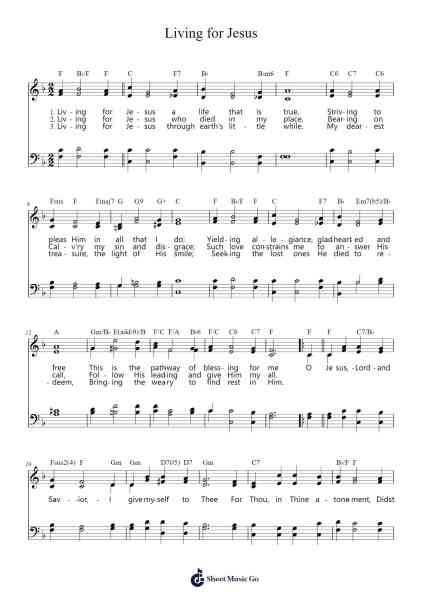Living for Jesus Sheet Music by C. Harold Lowden-Arr.Backpert Poexon