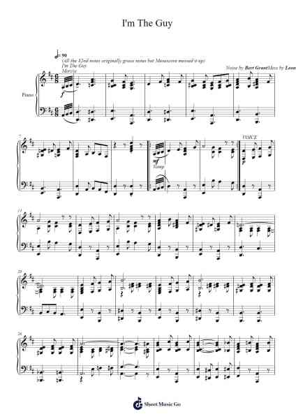 I'm The Guy Sheet Music by Bert Grant-Arr.Ruthfitch Housed