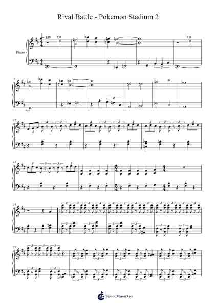 Rival Battle - Pokemon Stadium 2 Sheet Music by Hajime Wakai-Arr.Cofny