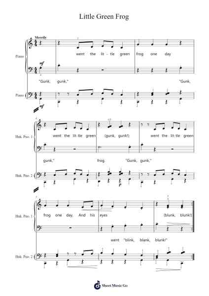 Little Green Frog Sheet Music by Willard A. Palmer-Arr.Kercox