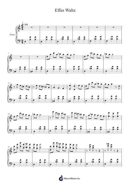 Effes Waltz Sheet Music by E. Chang-Arr.Annrhys